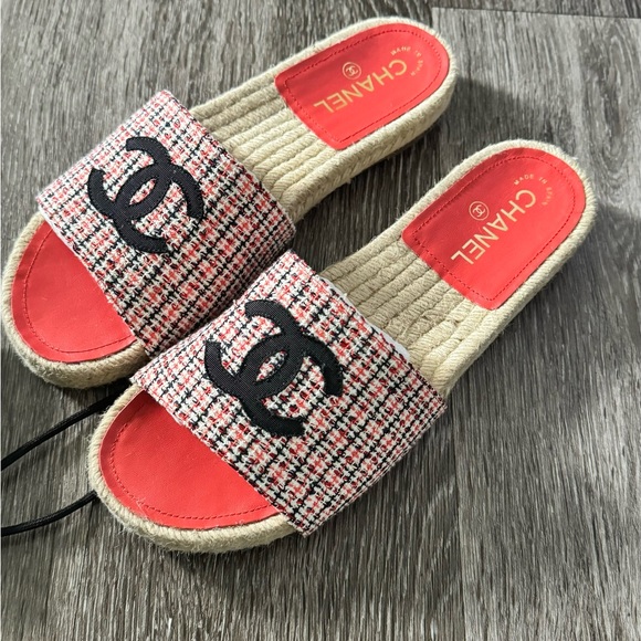 NEW CHANEL Tweed CC Slides size 39 EU/ 9 US (Brand New) - Picture 4 of 9